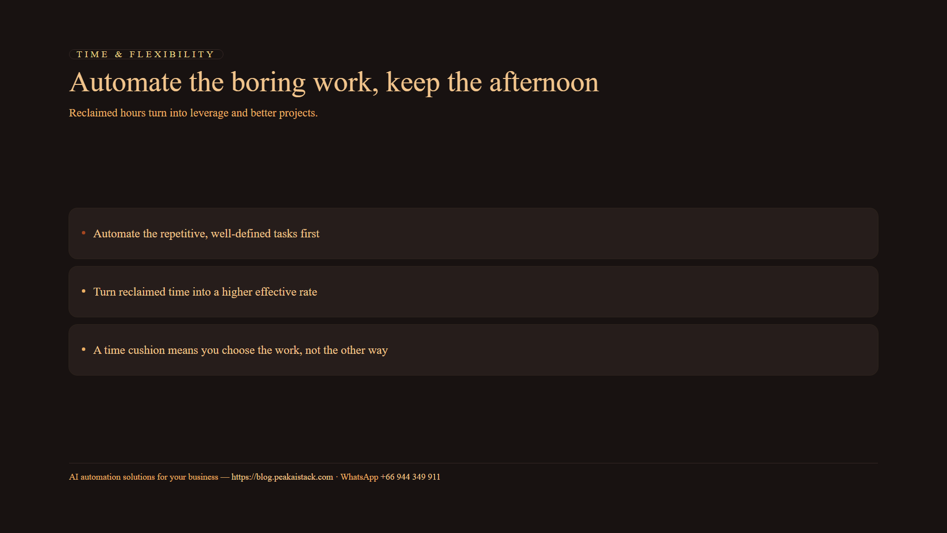 Automate the boring work to reclaim the afternoon